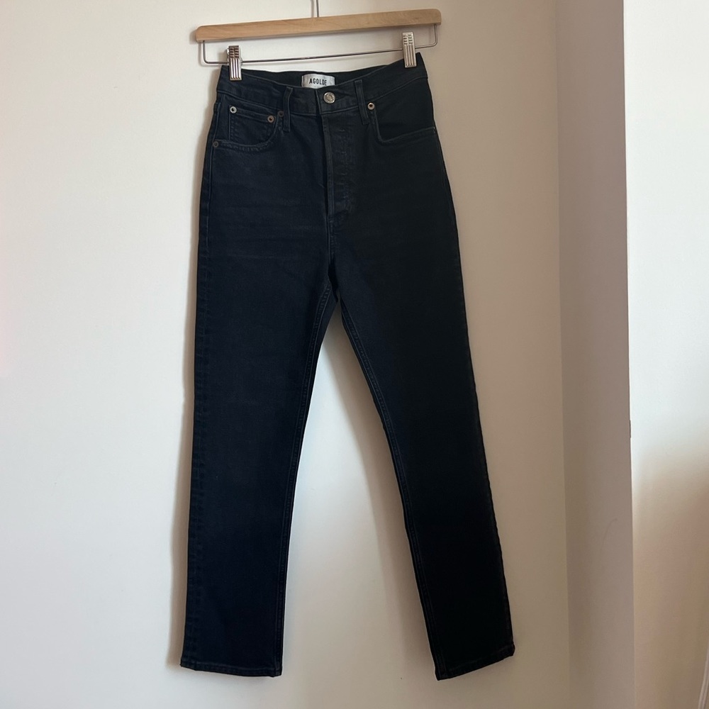 Agolde High Waist Dark Grey Jeans